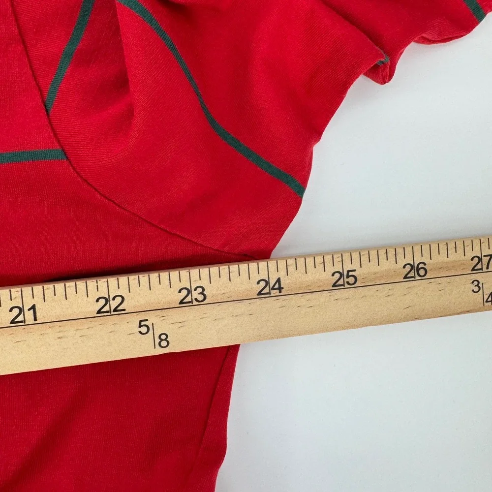 Vintage Polo by Ralph Lauren Polo Shirt XL Red Green Striped Crest Logo USA Made